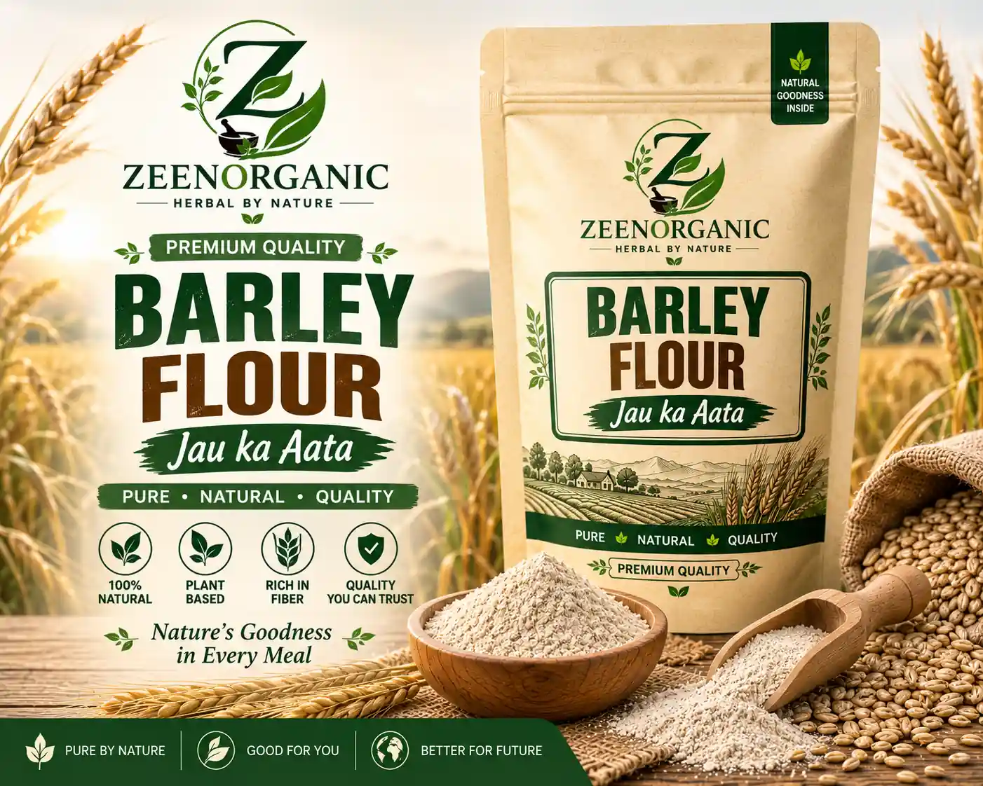Pure Organic Barley Flour Jau Ka Atta