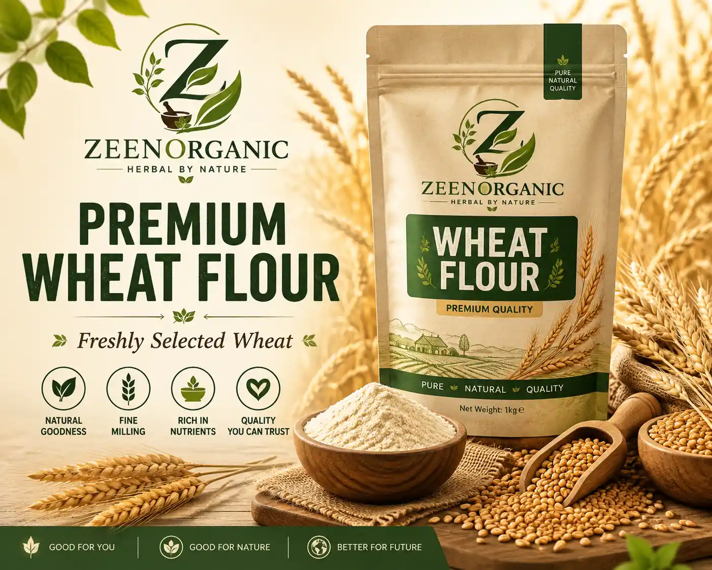Pure Organic Whole Wheat Chakki Atta Flour