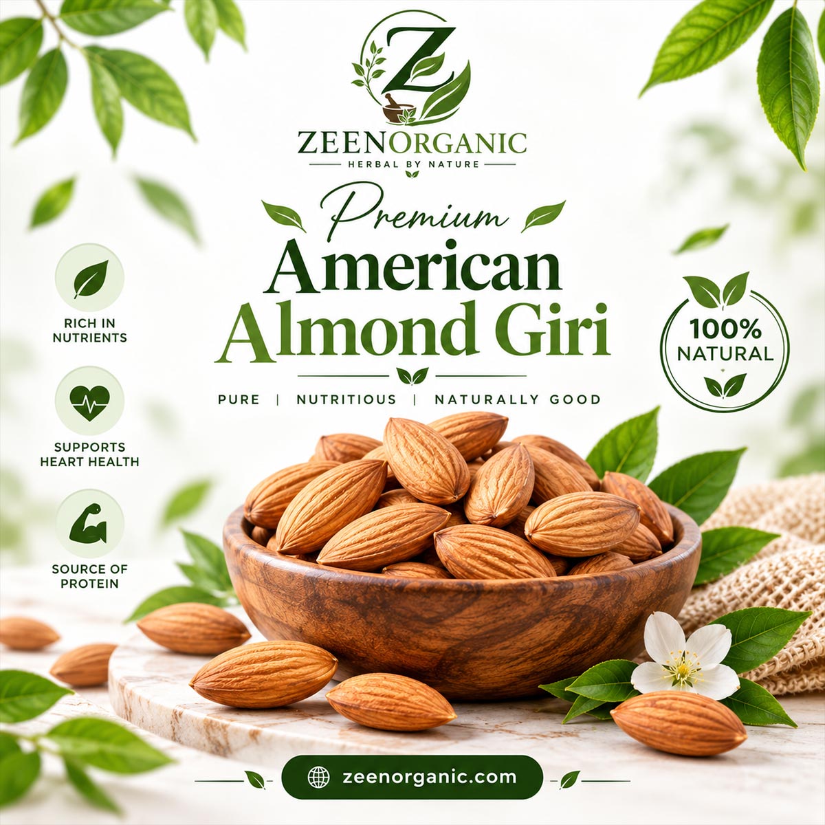 American Almonds Without Shell 250g,500g,700g and 1kg packaging avalibile