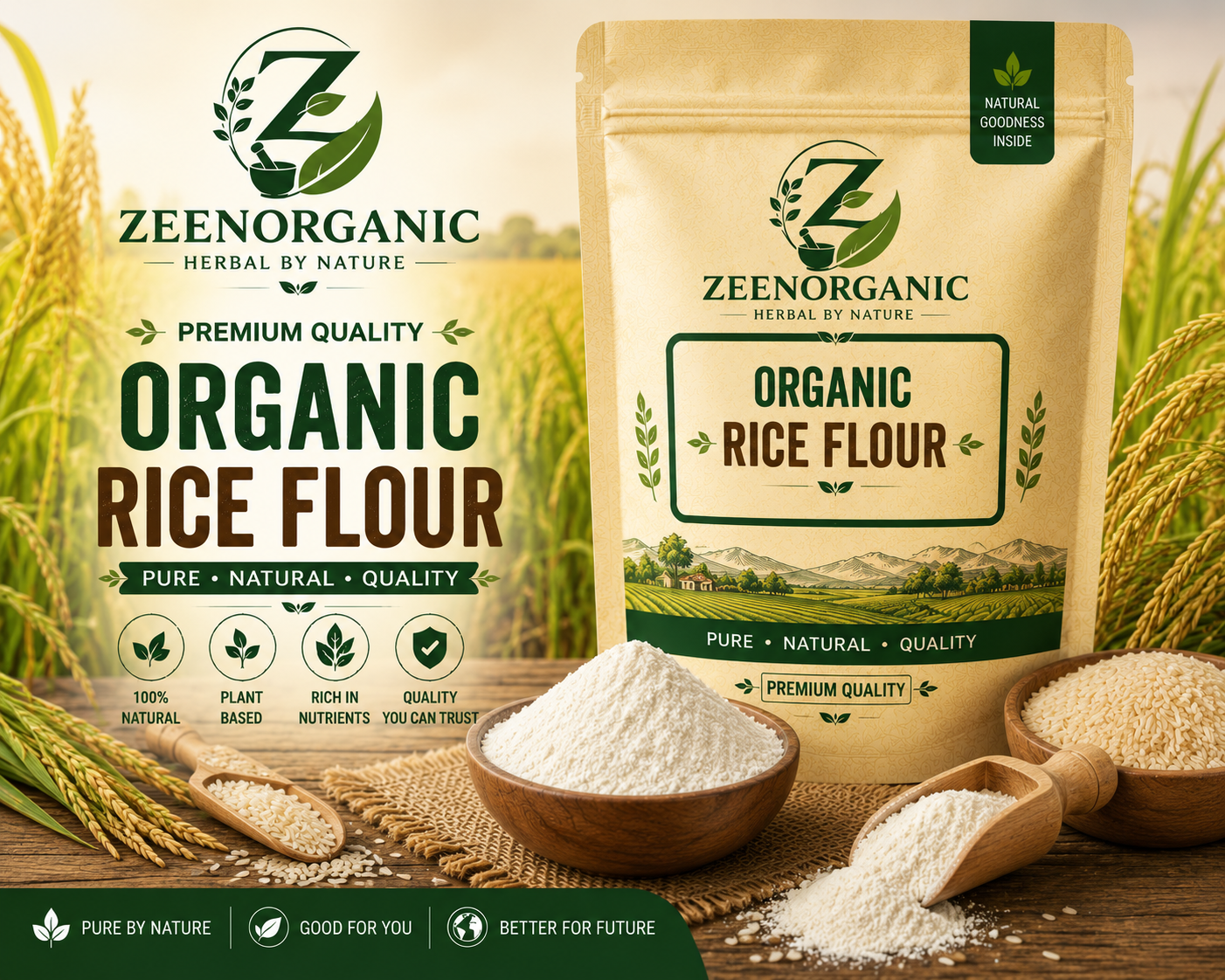 Pure Organic White Rice Flour Chawal Ka Atta